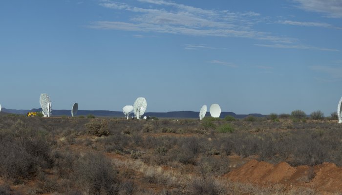 Part of the MeerKAT radio telescope, near Carnarvon, N. Cape 